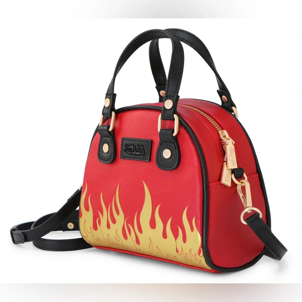 VON DUTCH "CITY OF ANGELS" RED & YELLOW BOWLING BAG NWT - Picture 5 of 7